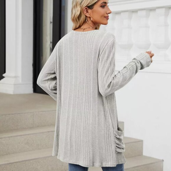 Open Front Long Cardigan - Picture 8 of 15